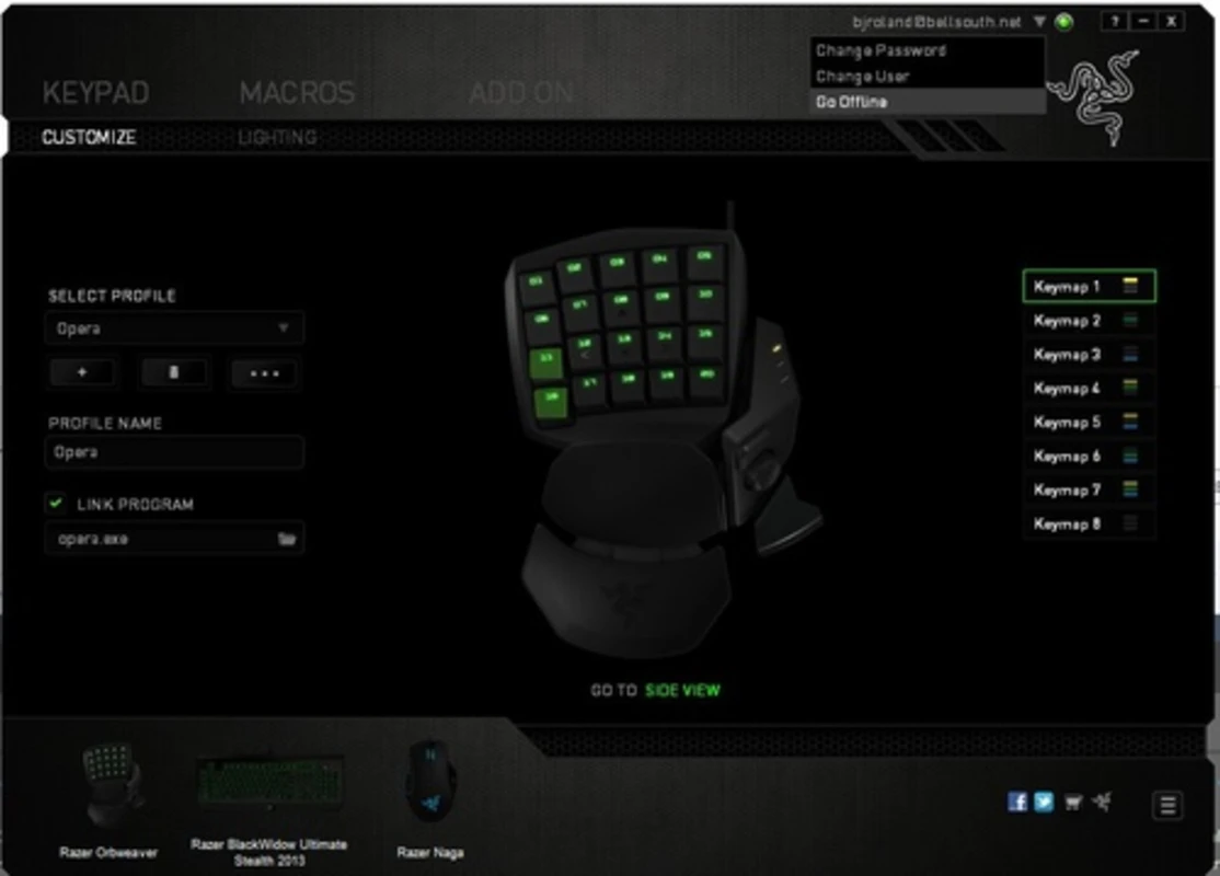 Razer Synapse 4 Windows interface used as a visual reference for the published application